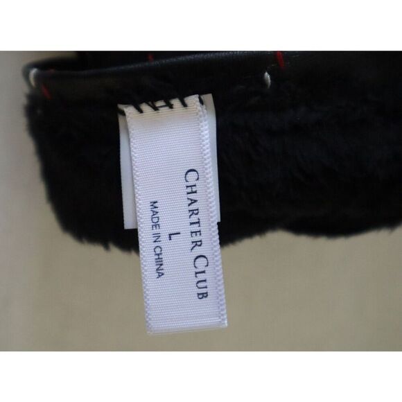 Charter Club 16759 Women's Sz Small Black Plaid Topstitch Leather Gloves - Picture 4 of 7
